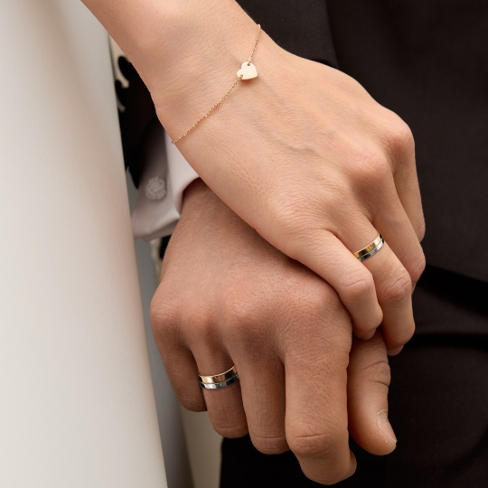 Обручальное кольцо из комбинированного золота