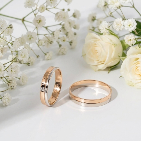 Обручальное кольцо из комбинированного золота