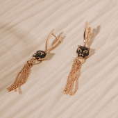 Серьги из золота с фианитами