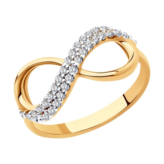 Кольцо из серебра с фианитами