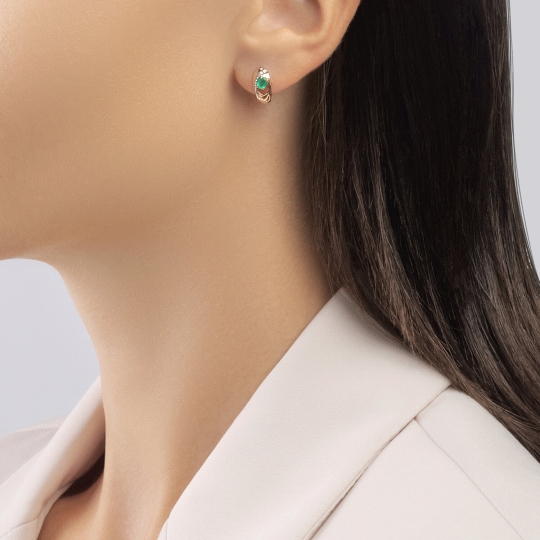 Серьги из золота с бриллиантами и сапфирами 