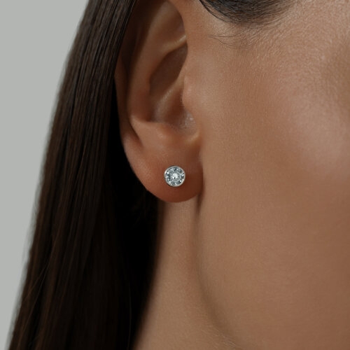 Серьги из серебра с фианитами