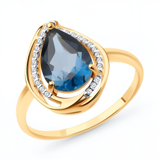 Кольцо из золота с фианитом