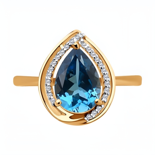 Кольцо из золота с фианитом