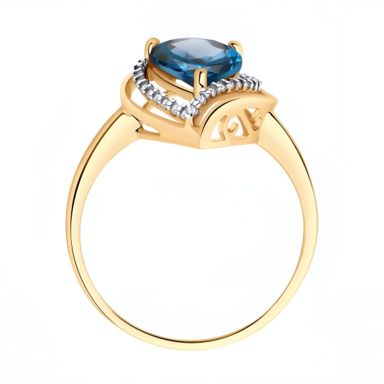 Кольцо из золота с фианитом