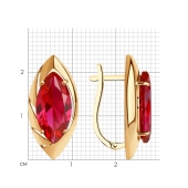 Серьги из золота с рубиновыми корундами