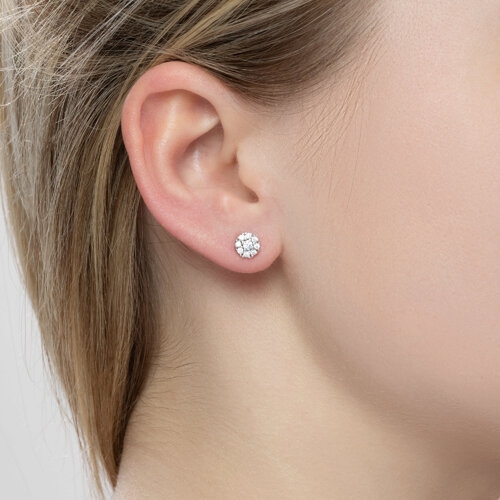 Серьги из серебра с фианитами