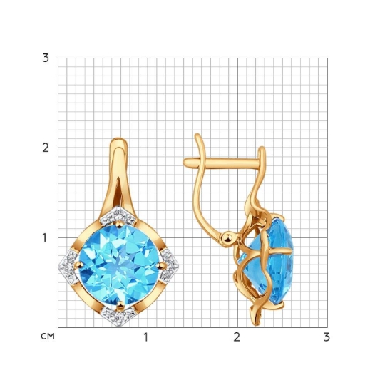 Серьги из золота с агатами