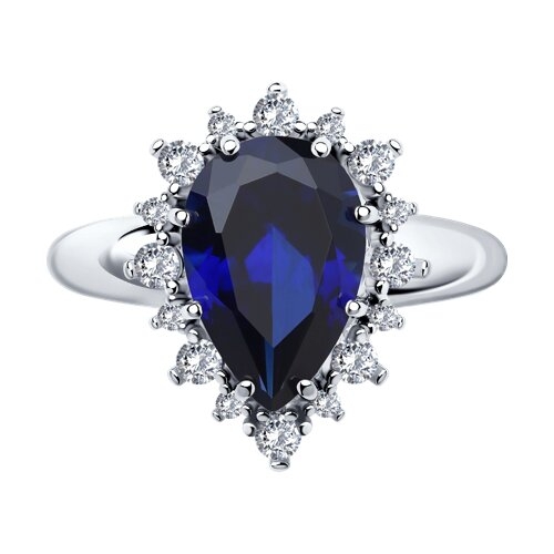 Кольцо из серебра с кристальной тканью