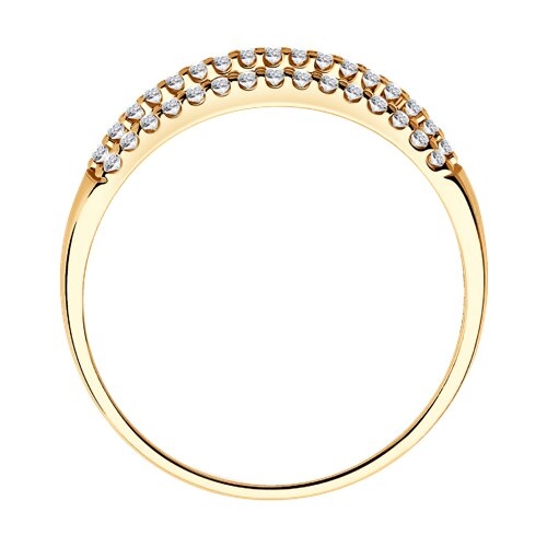 Кольцо из серебра с сапфиром и фианитами