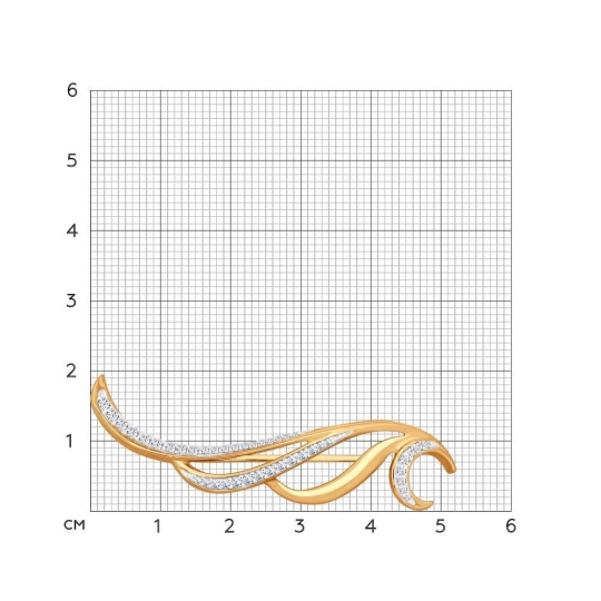 Брошь из серебра с фианитами "Лев"