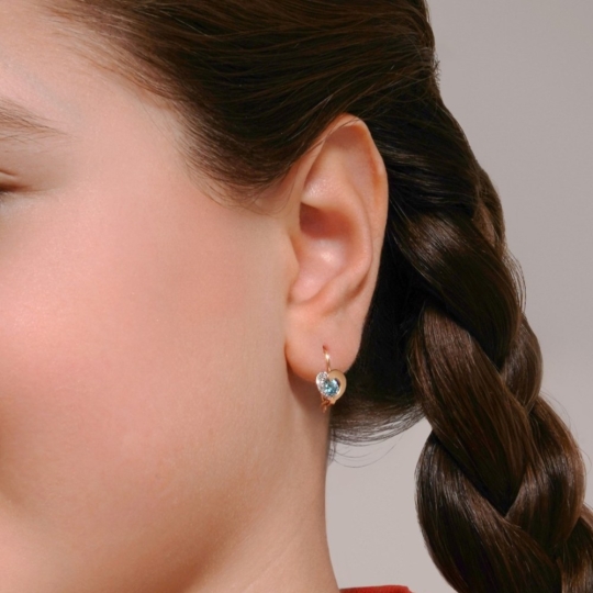 Серьги из золота с рубинами