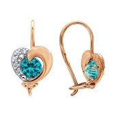 Серьги из золота с фианитами