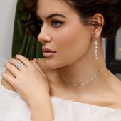 Серьги из серебра с фианитами