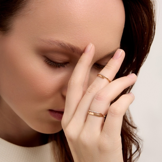 Кольцо из золота с фианитами