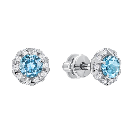 Подвеска из серебра с топазом и фианитами 