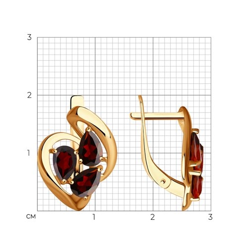 Подвеска из золота с гранатами