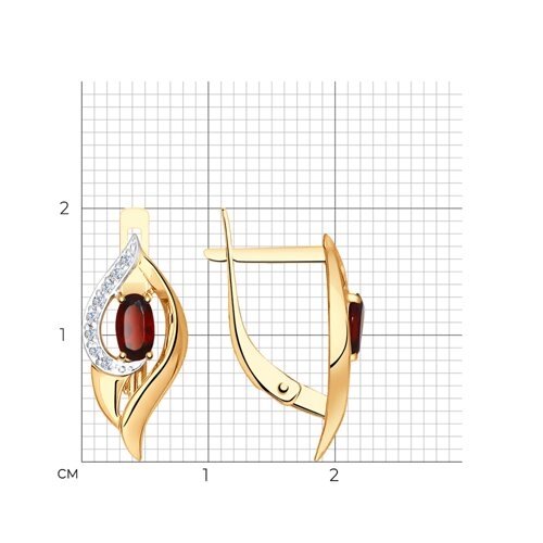 Серьги из золота с фианитами