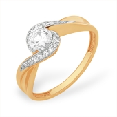 Кольцо из золота со Swarovski Zirconia и фианитами