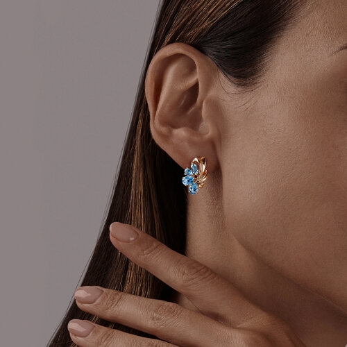 Серьги из золота с фианитами