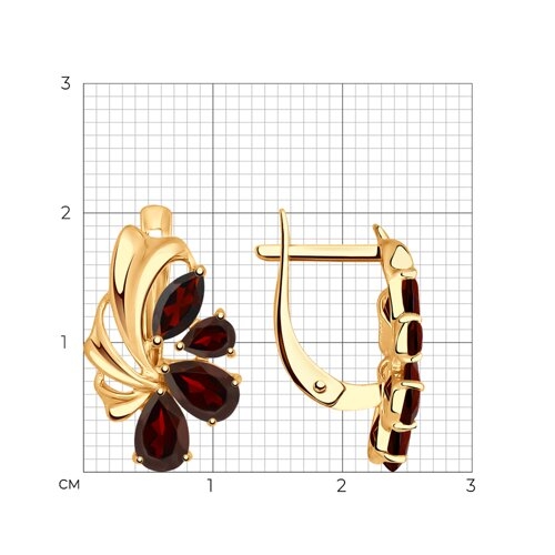 Кольцо из золота с гранатами