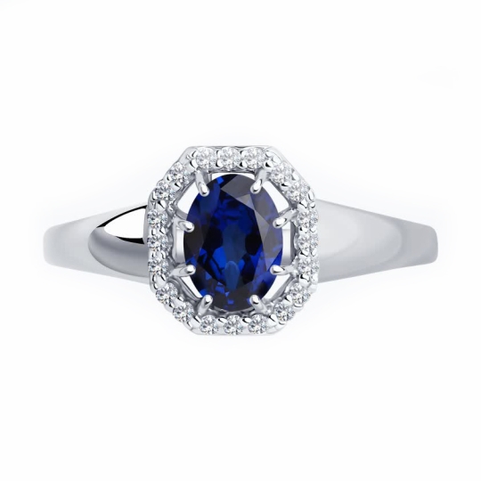 Кольцо из серебра с фианитами