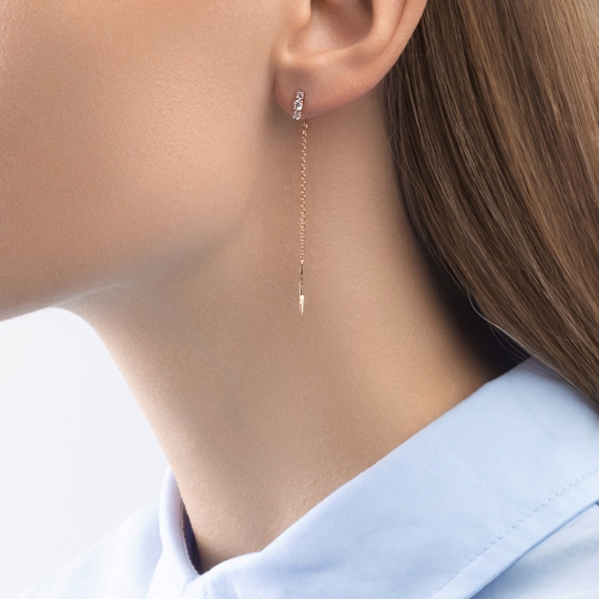 Серьги из золота с топазами London и фианитами