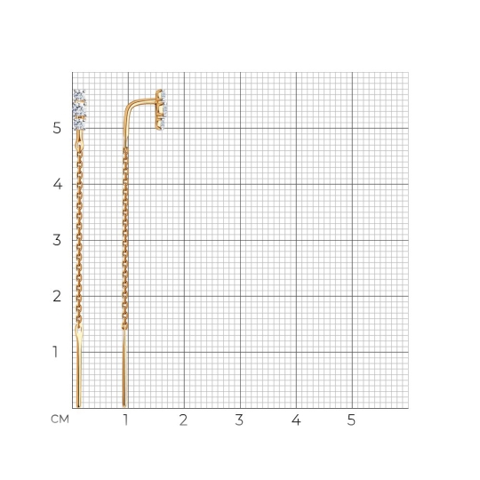 Серьги из золота с топазами London и фианитами