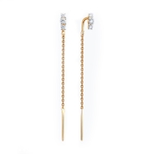 Серьги из золота с фианитами