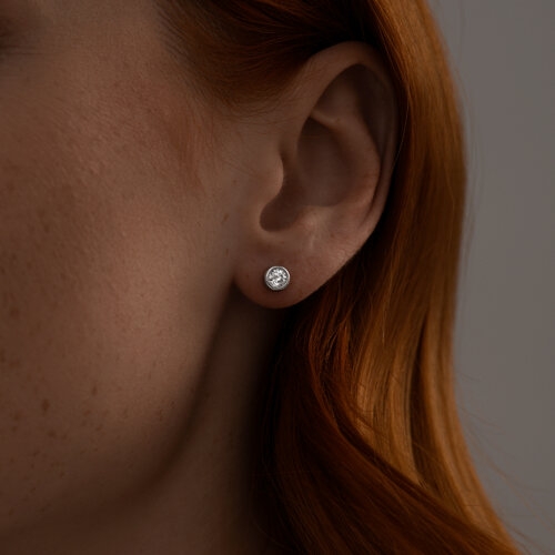 Серьги из серебра с горным хрусталем