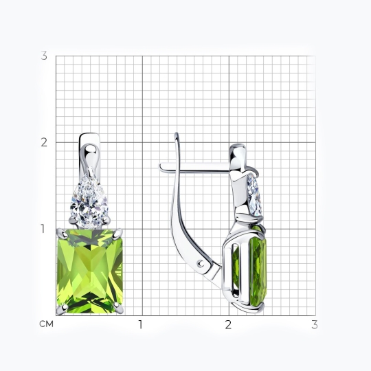 Кольцо из серебра с ситаллом и фианитами