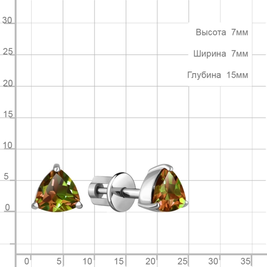 Серьги из серебра с жемчугом, эмалью, шпинелью и фианитами
