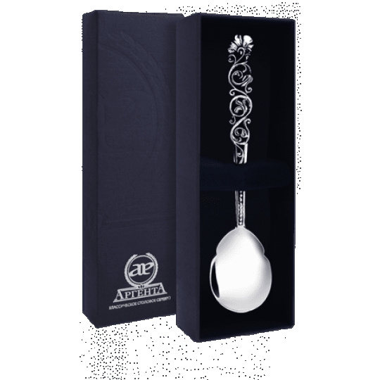 Чашка чайная из фарфора с серебряной подставкой "Ангел"