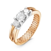 Кольцо из золота с фианитами