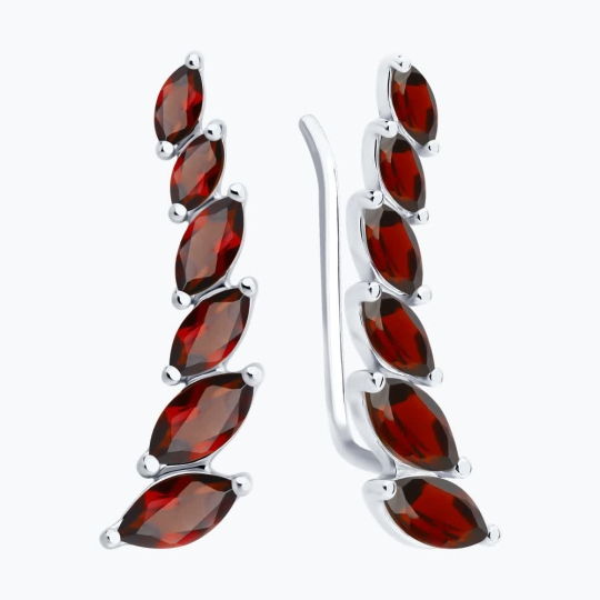 Серьги из серебра с фианитами