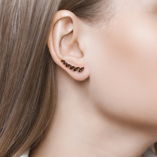 Серьги из серебра с фианитами