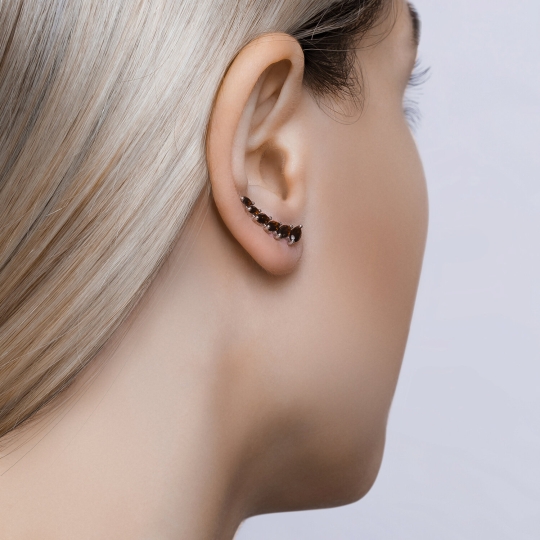 Серьги из серебра с фианитами