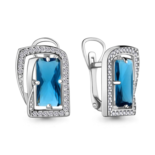 Серьги из серебра с фианитами Серьги из серебра с фианитами