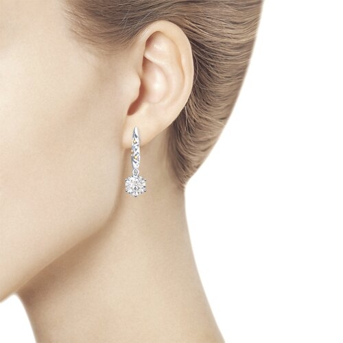 Серьги из серебра с горным хрусталем