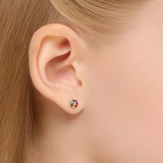 Серьги из золота с бриллиантами и сапфирами