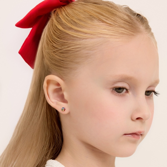 Серьги из золота с фианитами 