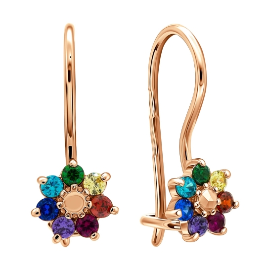 Серьги из золота с фианитами 