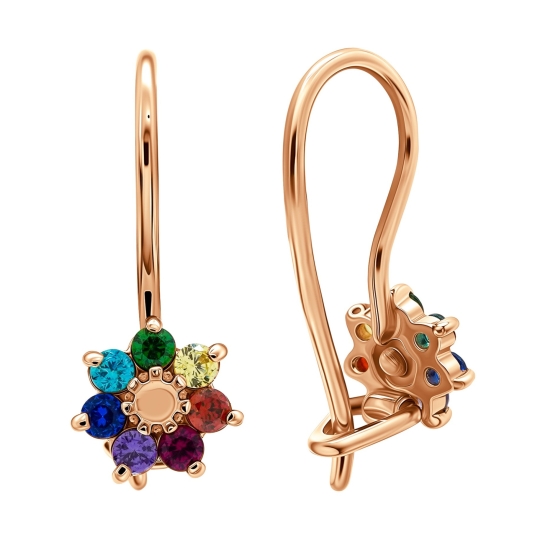 Серьги из золота с фианитами 