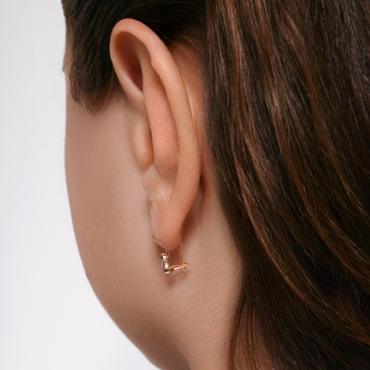 Серьги из золота с фианитами