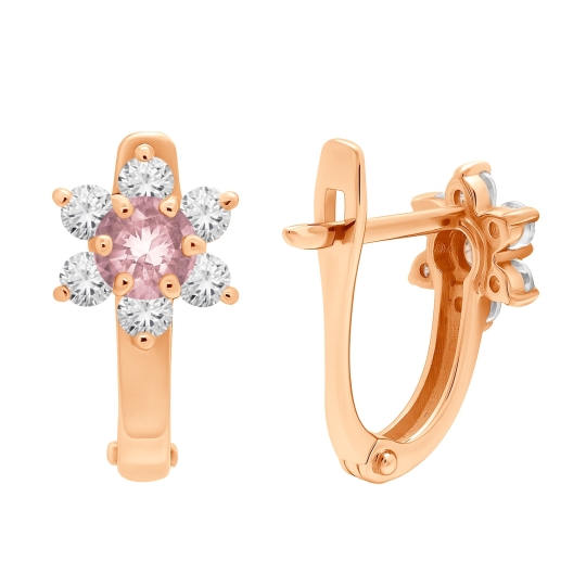 Серьги из золота с бриллиантами и изумрудами