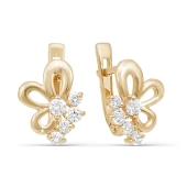 Серьги из золота с фианитами 