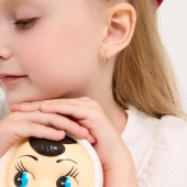 Серьги из золота с фианитами 