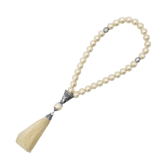 Чётки из агата с серебряными вставками