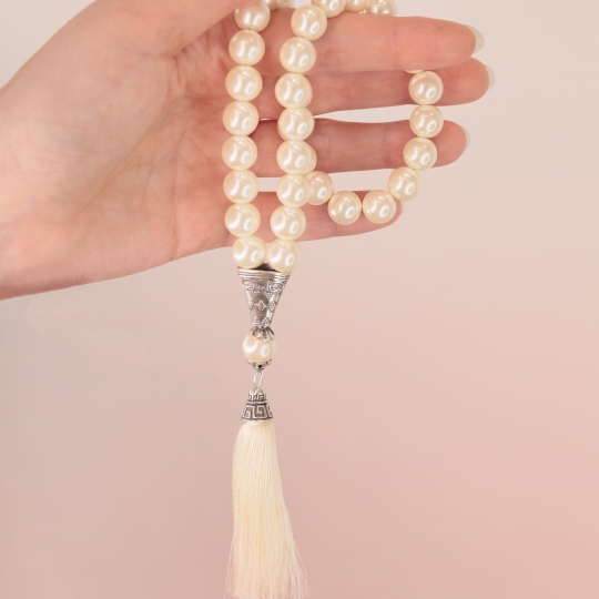 Чётки из агата с серебряными вставками