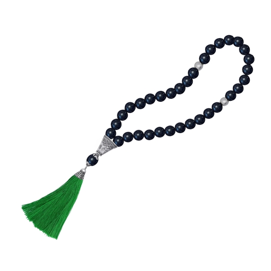 Чётки из агата с серебряными вставками